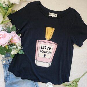 Wildfox Love Potion Perfume Bottle Graphic Tee - Black - Size L